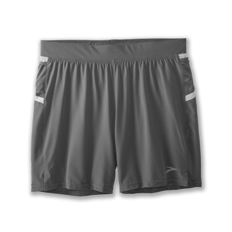 Brooks SHERPA 7 2-IN-1 Running Shorts Mens Outlet - Steel/Ash/grey (RPK407596)